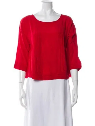 Pre-owned Loyd/ford Silk Crew Neck Top In Red