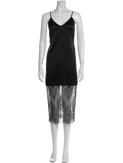 Pre-owned Loyd/ford Silk Midi Length Dress In Black