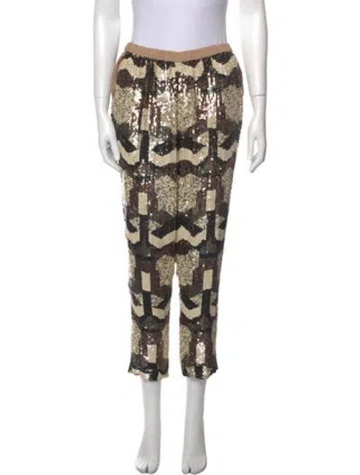 Pre-owned Loyd/ford Silk Straight Leg Pants In Neutral