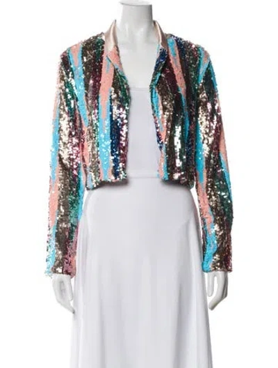 Pre-owned Loyd/ford Silk Striped Evening Jacket In Silver