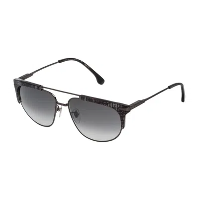 Lozza Brown Metal Sunglasses In Gray
