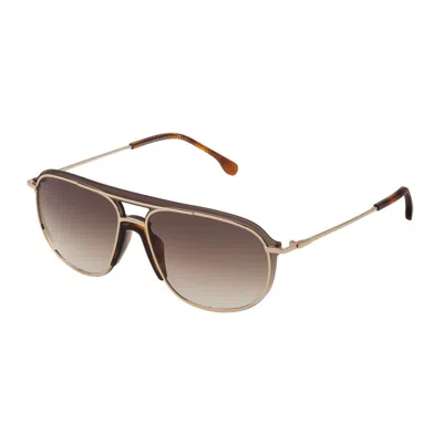 Lozza Rose Gold Metal Sunglasses In Brown
