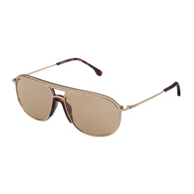 Lozza Rose Gold Metal Sunglasses In Brown