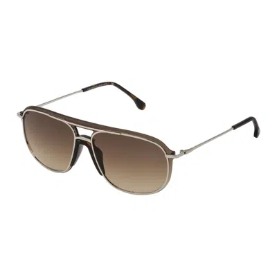 Lozza Silver Metal Sunglasses In Brown