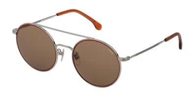 Lozza Sl2335m 579k Occhiali Da Sole Argentati Per Uomo In Silver