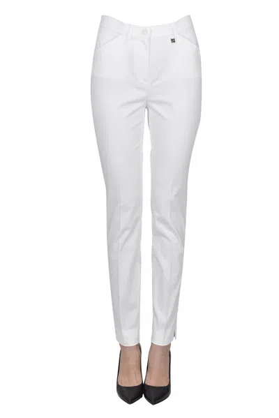 L.p. Cotton Cigarette Trousers In White