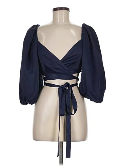 Lpa 3/4 Sleeve Blouse In Blue