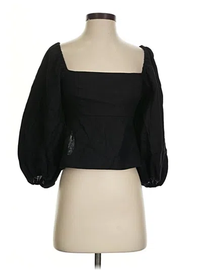 Pre-owned Lpa 3/4 Sleeve Top Black Square Neckline Tops