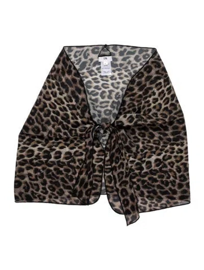 Pre-owned Lpa Animal Print Cover-up In Brown