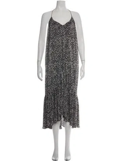 Pre-owned Lpa Animal Print Midi Length Dress In Black