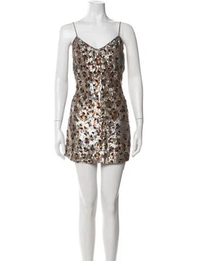 Pre-owned Lpa Animal Print Mini Dress In Brown