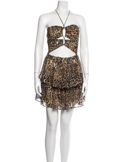 Pre-owned Lpa Animal Print Mini Dress W/ Tags In Multicolor