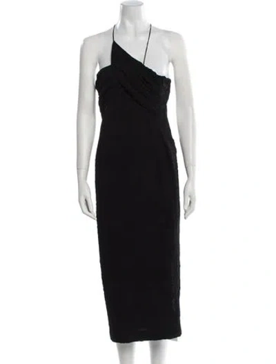 Pre-owned Lpa Asymmetrical Knee-length Dress In Black