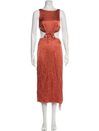 Pre-owned Lpa Bateau Neckline Long Dress W/ Tags In Orange