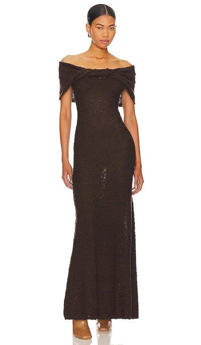 Lpa Caley Maxi Dress In Dark Brown