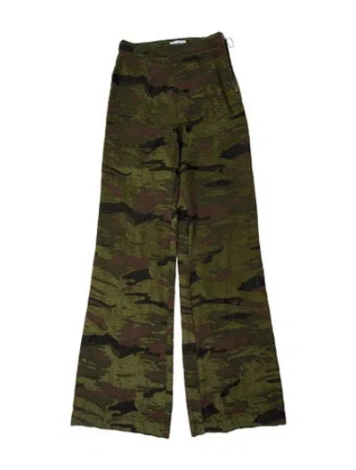 Pre-owned Lpa Camouflage Print Wide Leg Pants In Green
