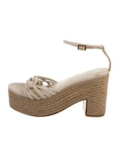 Pre-owned Lpa Canvas Sandals In Neutrals