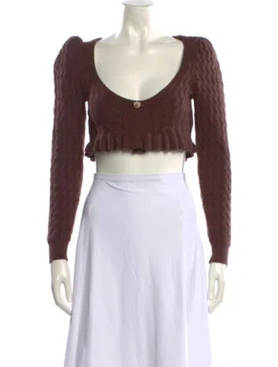 Pre-owned Lpa Colorblock Pattern Scoop Neck Sweater In Brown
