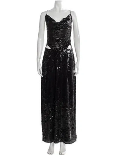 Pre-owned Lpa Cowl Neck Long Dress W/ Tags In Black