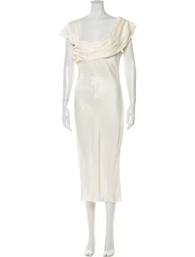 Pre-owned Lpa Cowl Neck Long Dress W/ Tags In Neutral