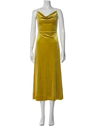 Pre-owned Lpa Cowl Neck Long Dress W/ Tags In Yellow