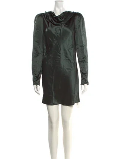 Pre-owned Lpa Cowl Neck Mini Dress In Green