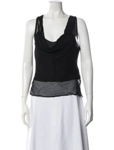 Pre-owned Lpa Cowl Neck Sleeveless Top In Black
