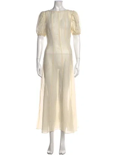 Pre-owned Lpa Crew Neck Long Dress In Neutrals