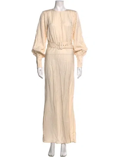Pre-owned Lpa Crew Neck Long Dress In Neutrals