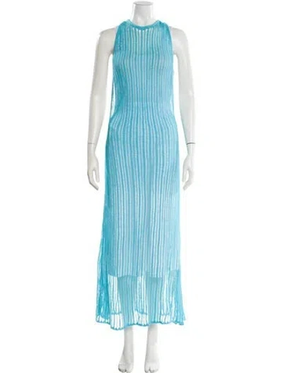 Pre-owned Lpa Crew Neck Long Dress W/ Tags In Blue