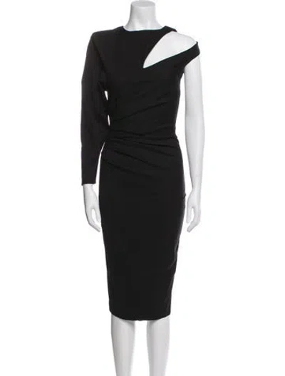 Pre-owned Lpa Crew Neck Midi Length Dress In Black