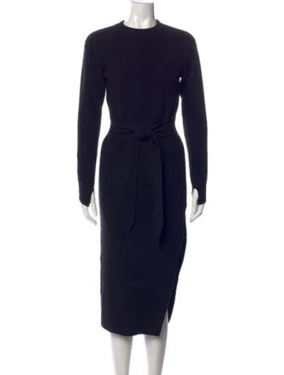 Pre-owned Lpa Crew Neck Midi Length Dress In Black