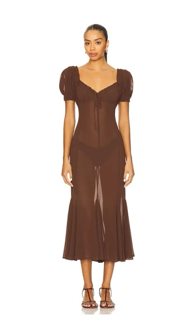 Lpa Davina Midi Dress In Brown