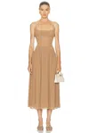 Lpa Dawn Midi Dress In Brown