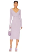 Lpa Delaire Button Off Midi Dress In Dusty Purple