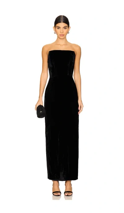 Lpa Emery Velvet Maxi Dress In Black