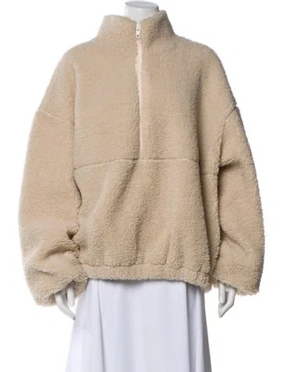 Pre-owned Lpa Faux Shearling Jacket In Neutral
