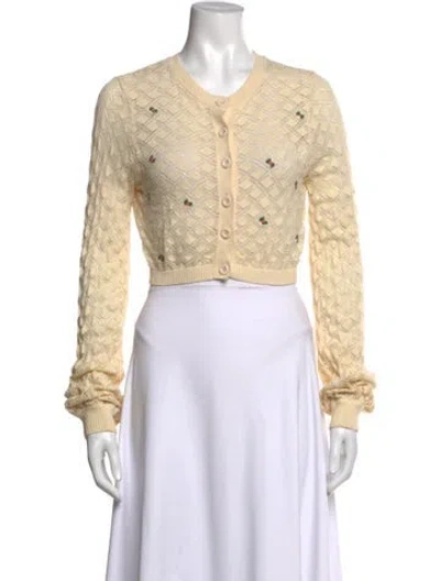 Pre-owned Lpa Floral Print Crew Neck Sweater In Neutrals