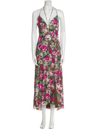 Pre-owned Lpa Floral Print Long Dress In Multi