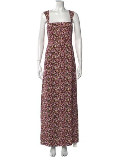 Pre-owned Lpa Floral Print Long Dress In Multi