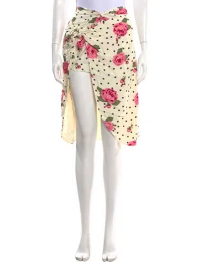 Pre-owned Lpa Floral Print Midi Length Skirt In Multicolor