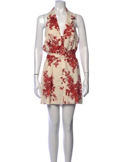 Pre-owned Lpa Floral Print Mini Dress In Pink