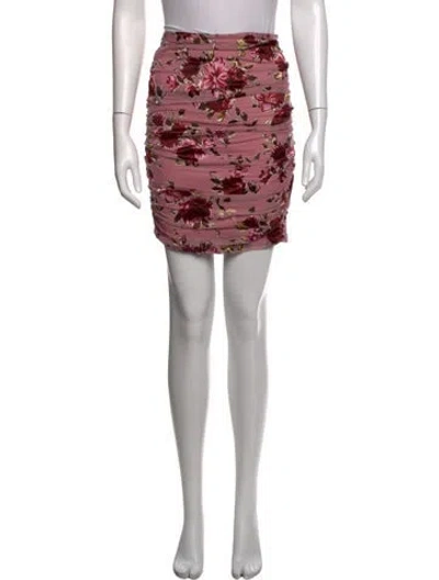 Pre-owned Lpa Floral Print Mini Skirt In Pink