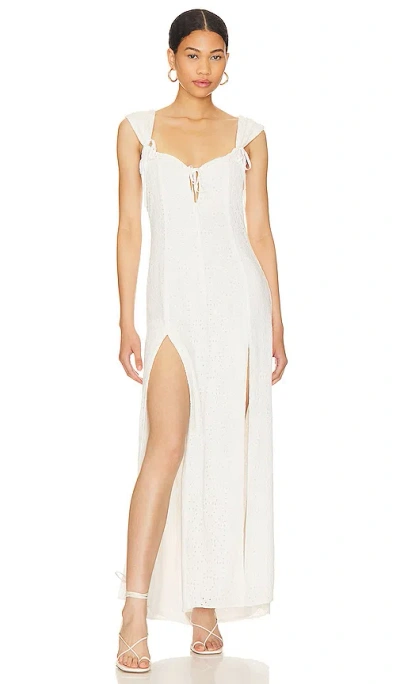 Lpa Gabriella Eyelet Maxi Dress In White