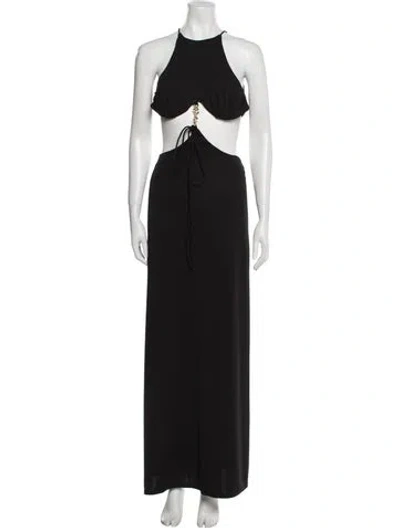 Pre-owned Lpa Halterneck Long Dress In Black
