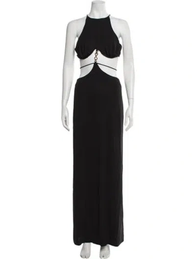 Pre-owned Lpa Halterneck Midi Length Dress In Black