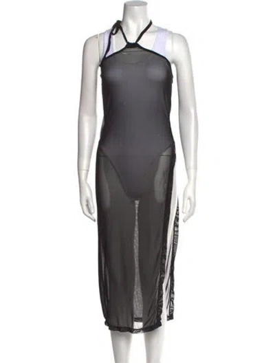 Pre-owned Lpa Halterneck Midi Length Dress In Black