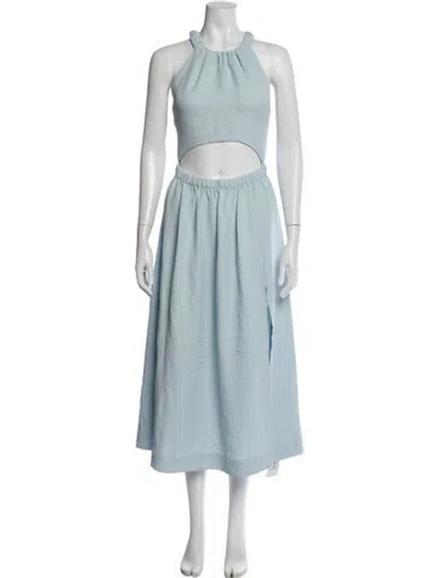 Pre-owned Lpa Halterneck Midi Length Dress W/ Tags In Blue
