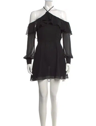 Pre-owned Lpa Halterneck Mini Dress In Black