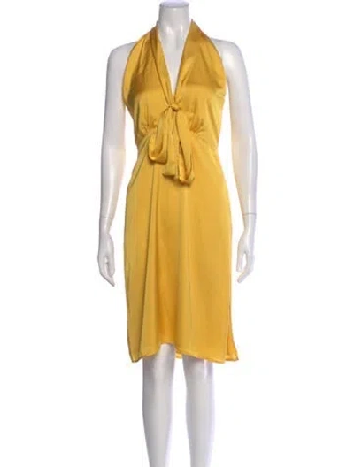 Pre-owned Lpa Halterneck Mini Dress In Yellow